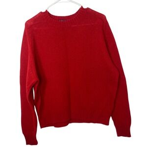 STEEPLECHASE Red Crew Neck Knit Sweater Wool Blend XL